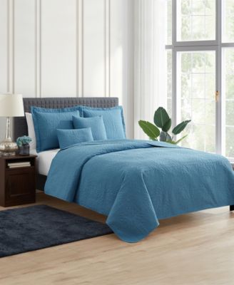 Grid Embossed 5-Pc. Quilt Set, King/California King