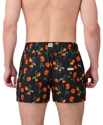 Sunset and Vines Men's Floral Woven Swim Trunks