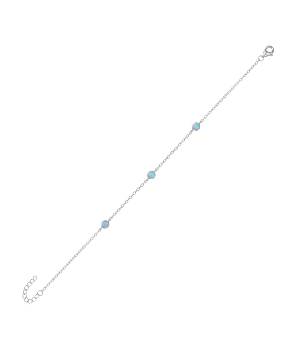 Blue Opal Bracelet in Sterling Silver - Silver