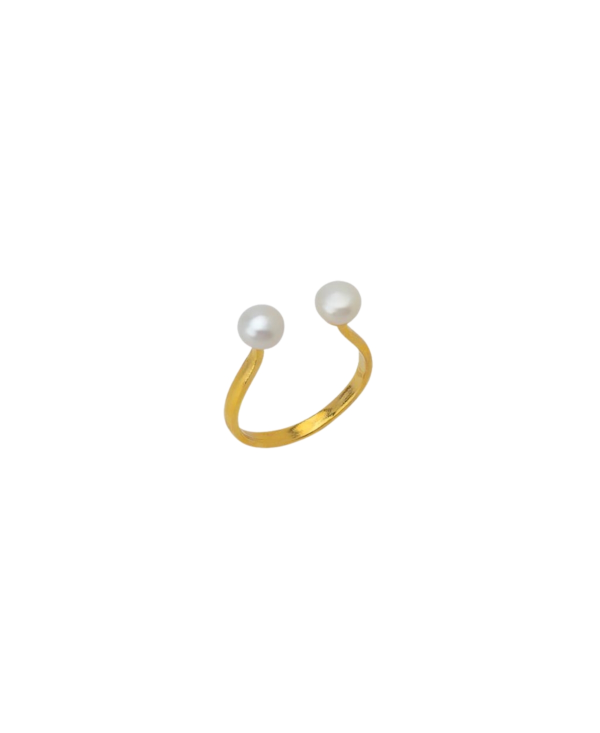 Double Sterling Silver Adjustable Open Ring - Silver