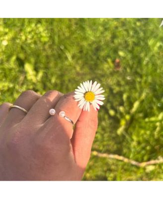 Double Pearl Sterling Open Ring