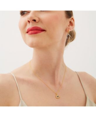 Evil Eye Blue Eye Eyelash Sterling Silver Pendant Necklace