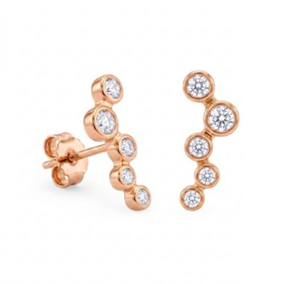 Spero London Star Cluster Stud Earring Sterling Silver - Rose gold