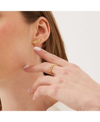 Wheat Earrings Ear Of Wheat Sterling Silver Stud Earring