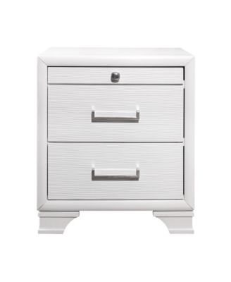 Traditional Two-Drawer Wood Nightstand with Storage Space
