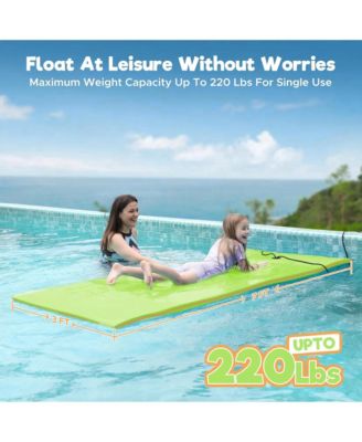 Green Water Floating Mat Foam Pad, 7x3FT Bouncy Tear-Resistant XPE Foam