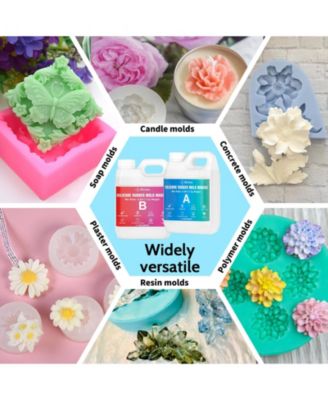 5lb (80oz) Super Elastic Liquid Silicone Mold Making Kit - Fast Cure Rubber for Resin, Candle & Soap Molds