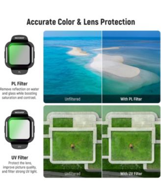 ND Filter Set Compatible with DJI Flip Drone (6 Pack), ND16 ND32 ND64 ND256 CPL UV Snap On Multicoated HD Optical Glass Neutral Density Circular Polarizing Lens Filter Accessories Kit, FL-N46