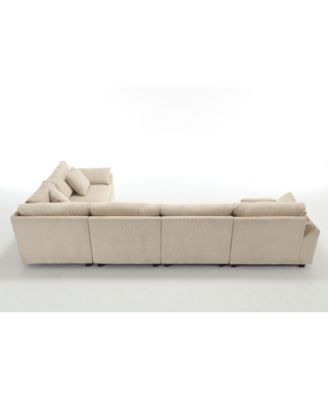 101" Corduroy Modular Deep Seating Sectional Sofa
