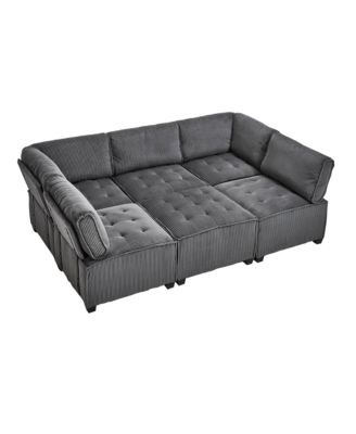 U-Shaped Modular Sectional Sofa with Reversible Chaise