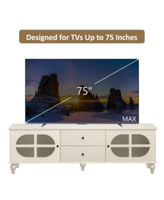 Streamdale Modern 68.9" TV Stand with Fluted Glass Doors for TVs up to 75