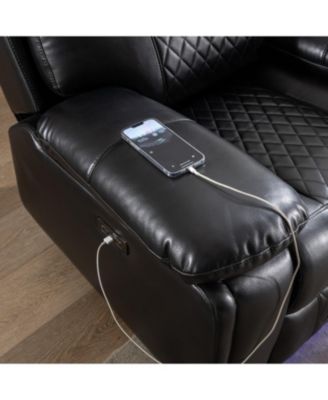 Streamdale Power recliner with LED Strip BLACK color