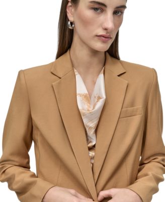 Petite Long Sleeve One-Button Blazer