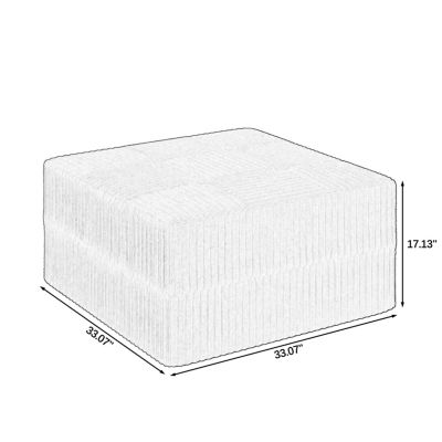 Streamdale L-Shape Modular Sofa Minimalist Corduroy Couch with Sleeper for Compact Living