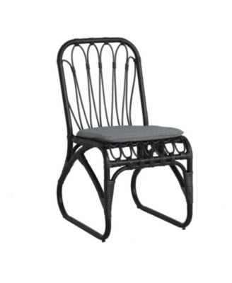 Streamdale Outdoor Grey Wicker Dining Chairs (Set of 2) with Washable Cushions