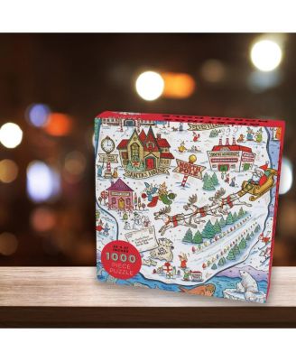 1000 Piece Greetings From The North Pole Map Christmas Jigsaw Puzzle