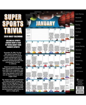 2026 Sports Facts & Trivia Wall Calendar