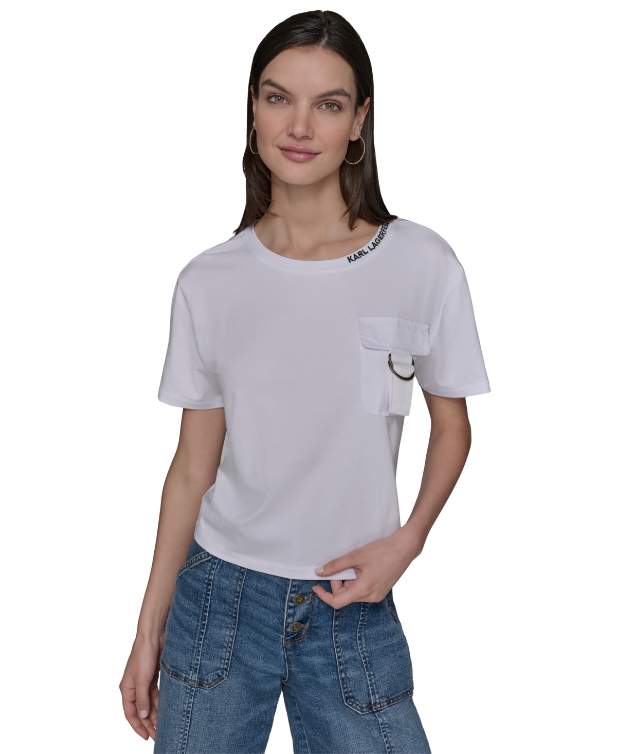 Women's Buckle-Pocket Knit Top - Wine