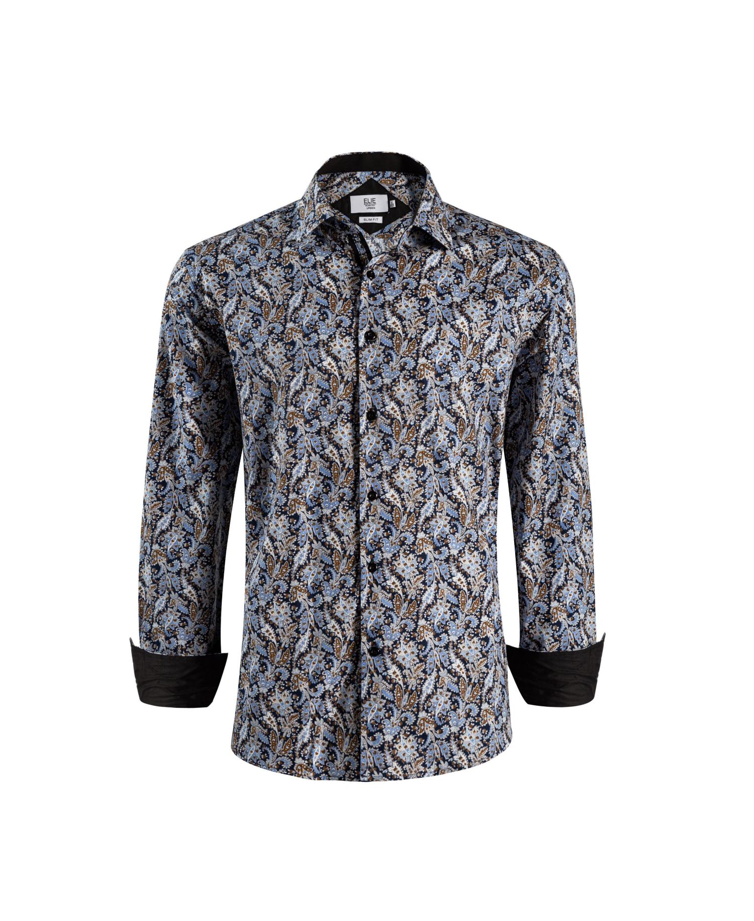 Big Boys Navy Paisley Sport Slim Fit Shirt