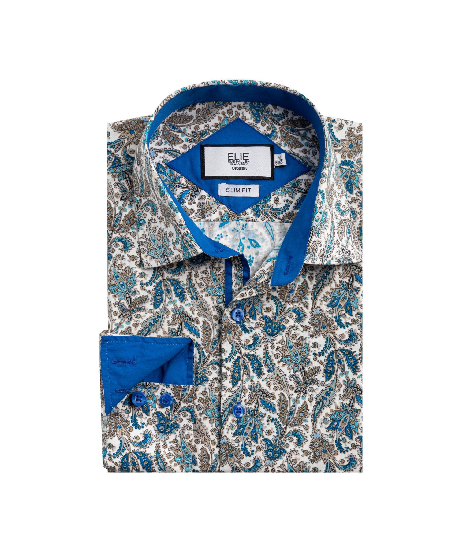 Big Boys White Paisley Sport Slim Fit Shirt