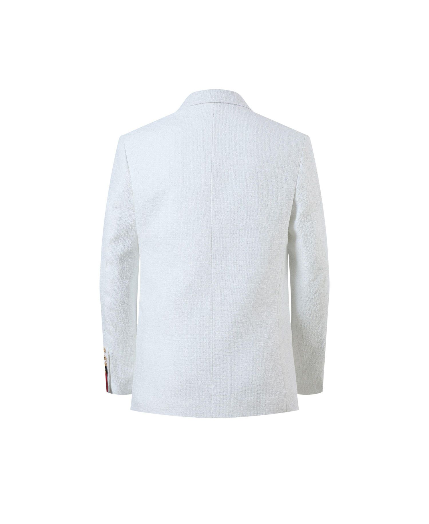 Boys White Slim Fit Elegant Jacket