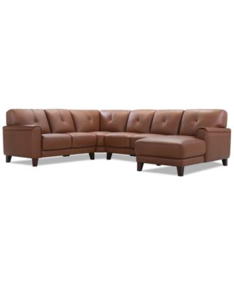 Ashlinn 4-Pc. Leather Chaise Sectional, Exclusively at Macy's