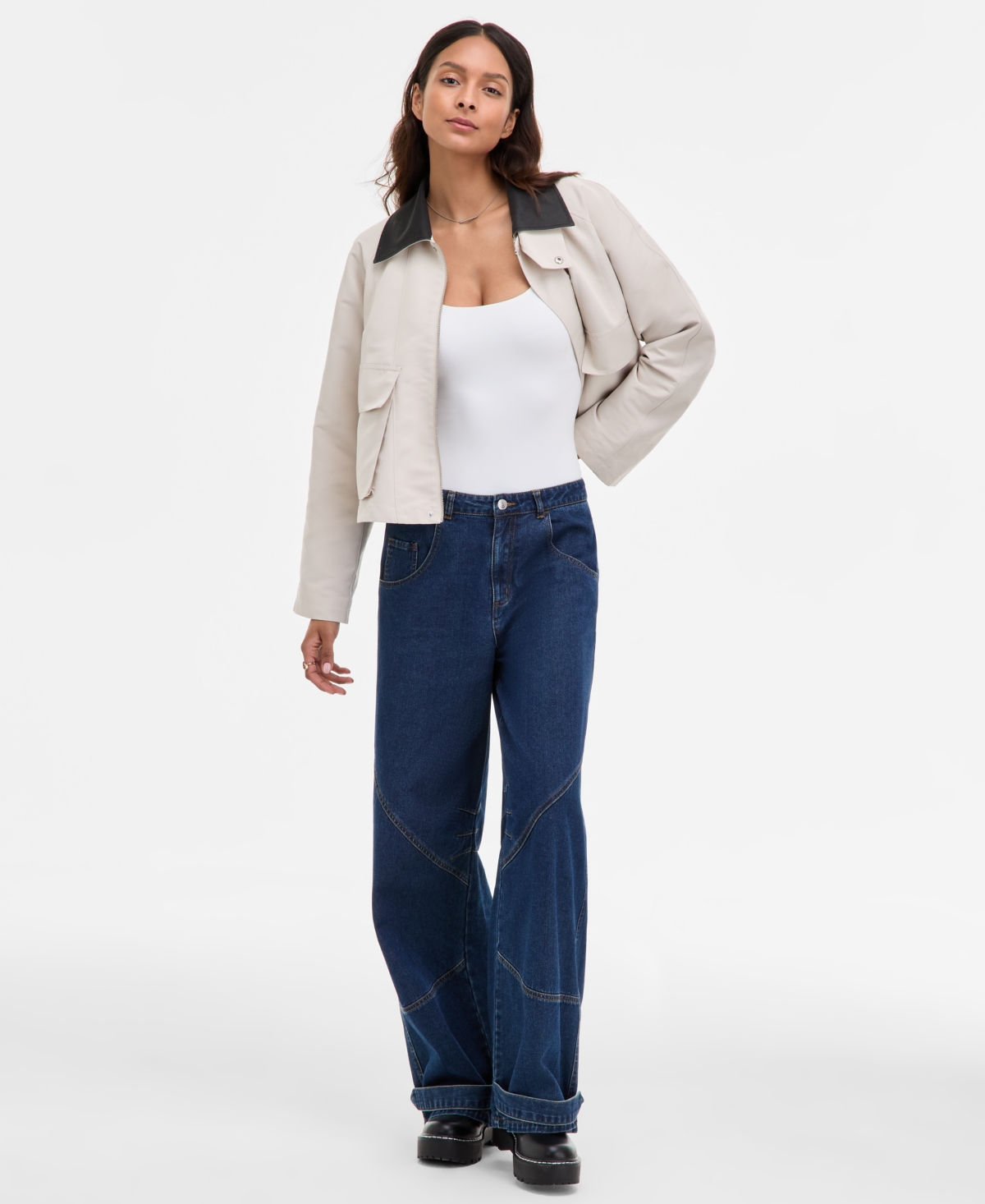 Steve Madden Women's Tre Denim High-rise Wide-leg Jeans