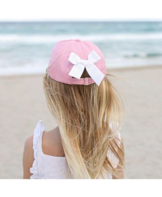 Girls Girls  Sister Bow Baseball Hat in Pink