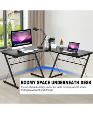 59 Inch L-Shaped Desk Corner Computer Desk with Round Corner