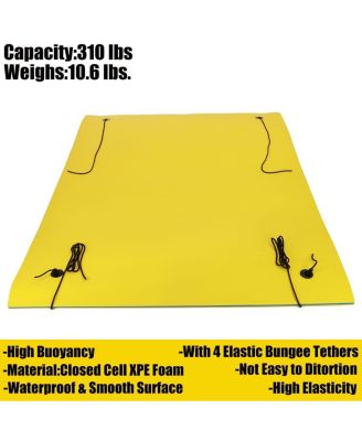 Yellow Water Floating Mat Foam Pad, 9x6FT Bouncy Tear-Resistant XPE Foam