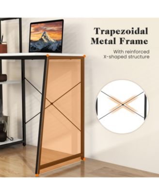 Computer Desk with Shelves and 3-Tier Storage Bookshelf