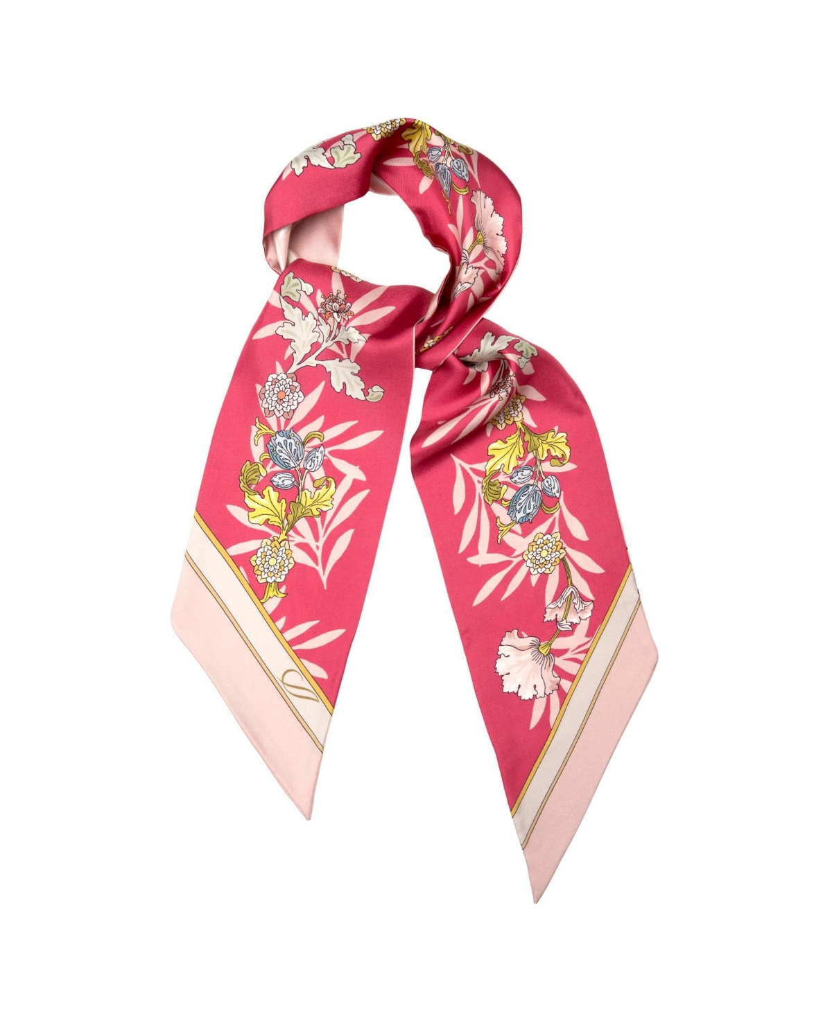 Sabrina - Skinny Silk Scarf for Women - Pink