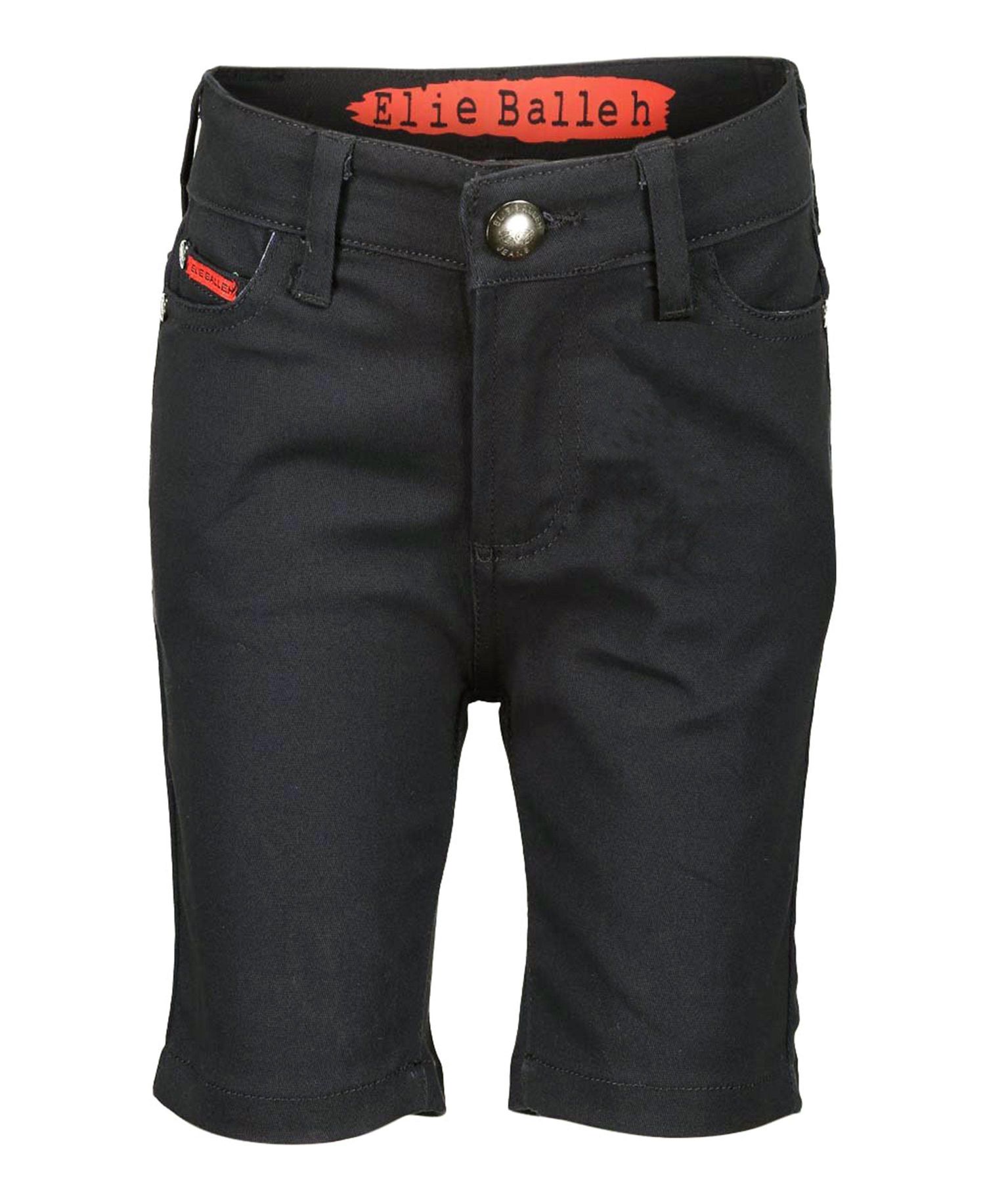 Big Boys Black Cotton Twill Short