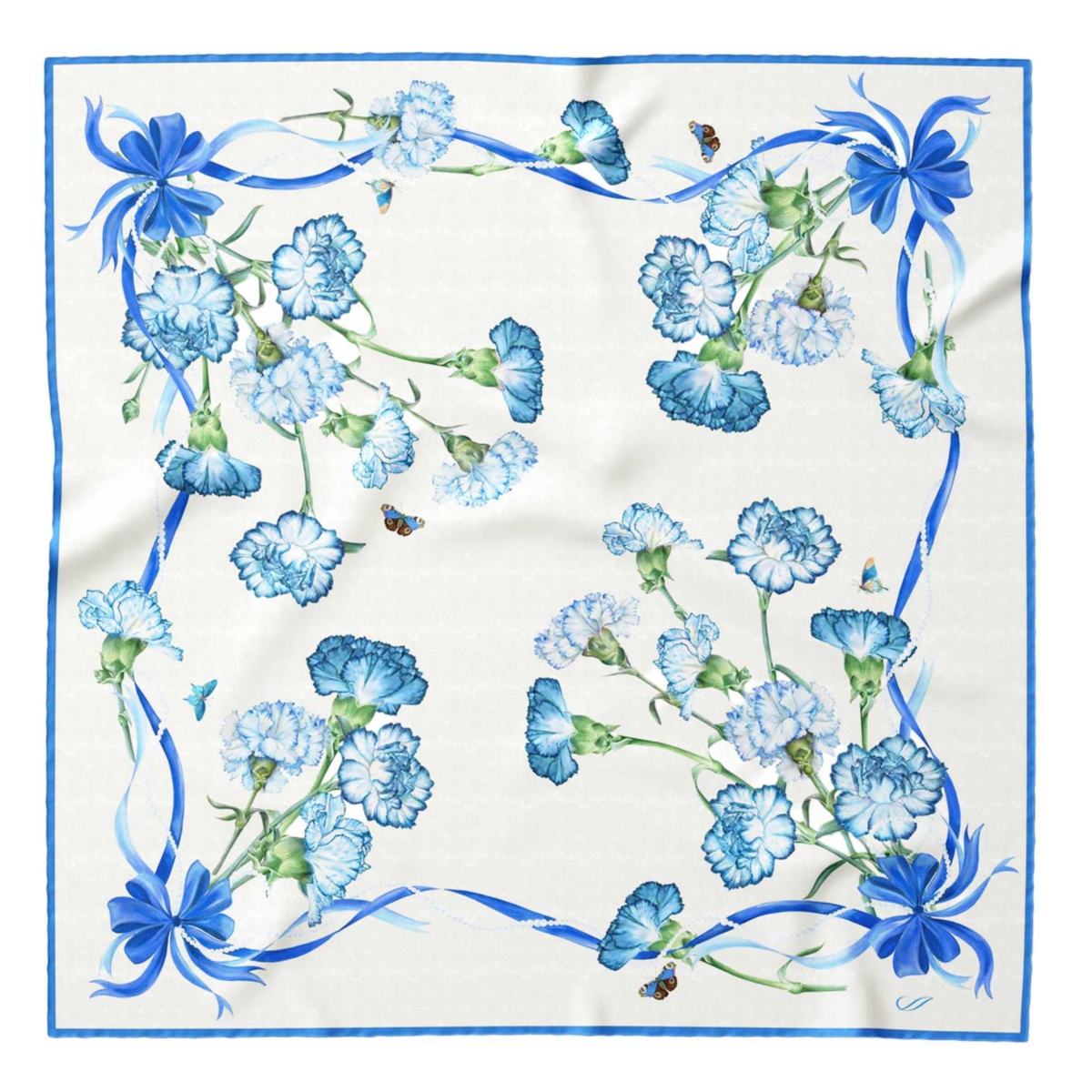 Dianthus - Silk Bandana for Women - Red