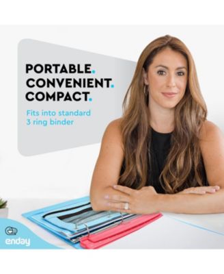 3 Hole Punch Pink, Portable Hole Puncher for 3 Ring Binder, 3 Sheets Capacity, Removable Chip Tray, 10” Ruler for School, Office, 1 Pc-by Enday