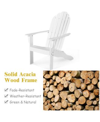 2PCS Wooden Classic Adirondack Chair Lounge Chair Outdoor Patio