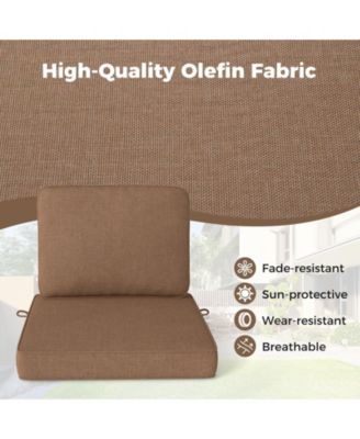 2-Pack Outdoor Patio Cushion Set with Removable Covers