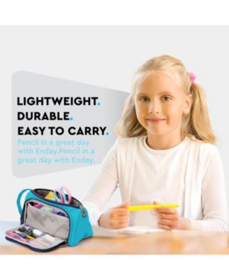 Big Capacity Pencil Case, 3 Compartments Pencil Bags with Zipper, Large Capacity Pencil Pouch, Cute Pencil Case Organizer, Zipper Pencil Pouches, Pink