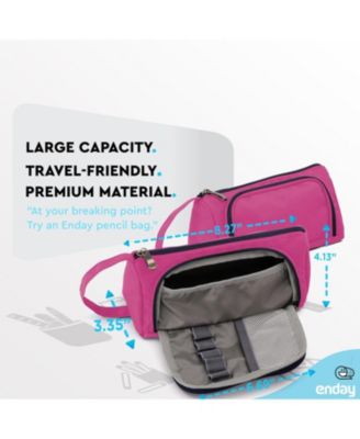 Big Capacity Pencil Case, 3 Compartments Pencil Bags with Zipper, Large Capacity Pencil Pouch, Cute Pencil Case Organizer, Zipper Pencil Pouches, Pink