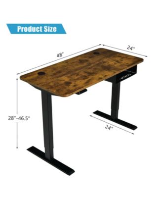 48-inch Electric Height Adjustable Standing Desk with USB Port