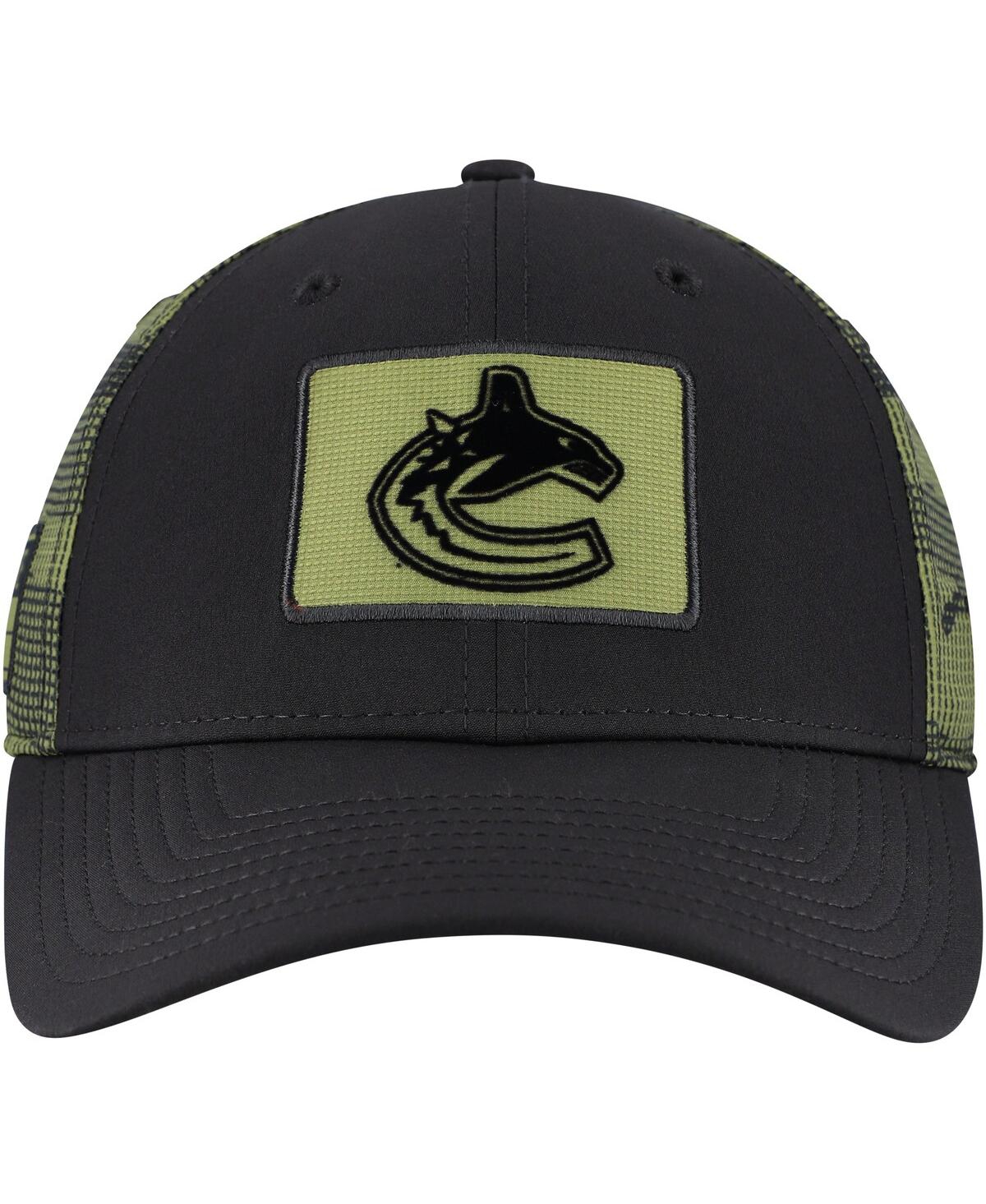 Fanatics Men's Black Vancouver Canucks Authentic Pro Military Appreciation Adjustable Hat