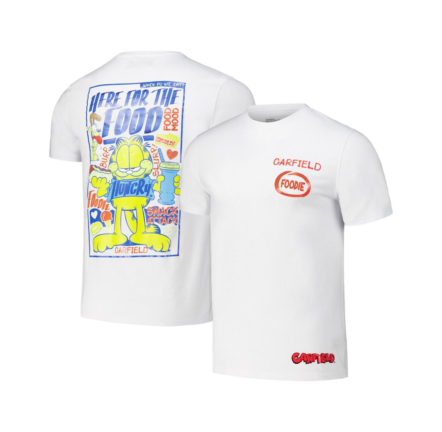 Men's White Garfield Foodie Regular Fit T-Shirt
