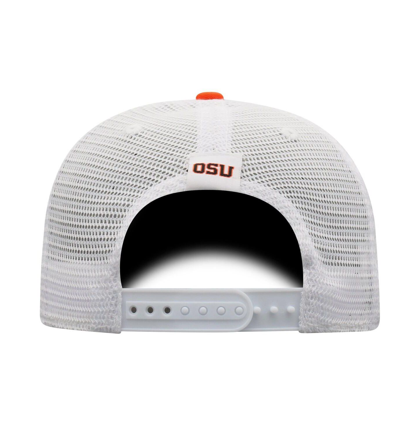 Мужская кепка Top of the World Orange/White Oregon State Beavers Victory Baseline Adjustable Trucker Hat — фото 3