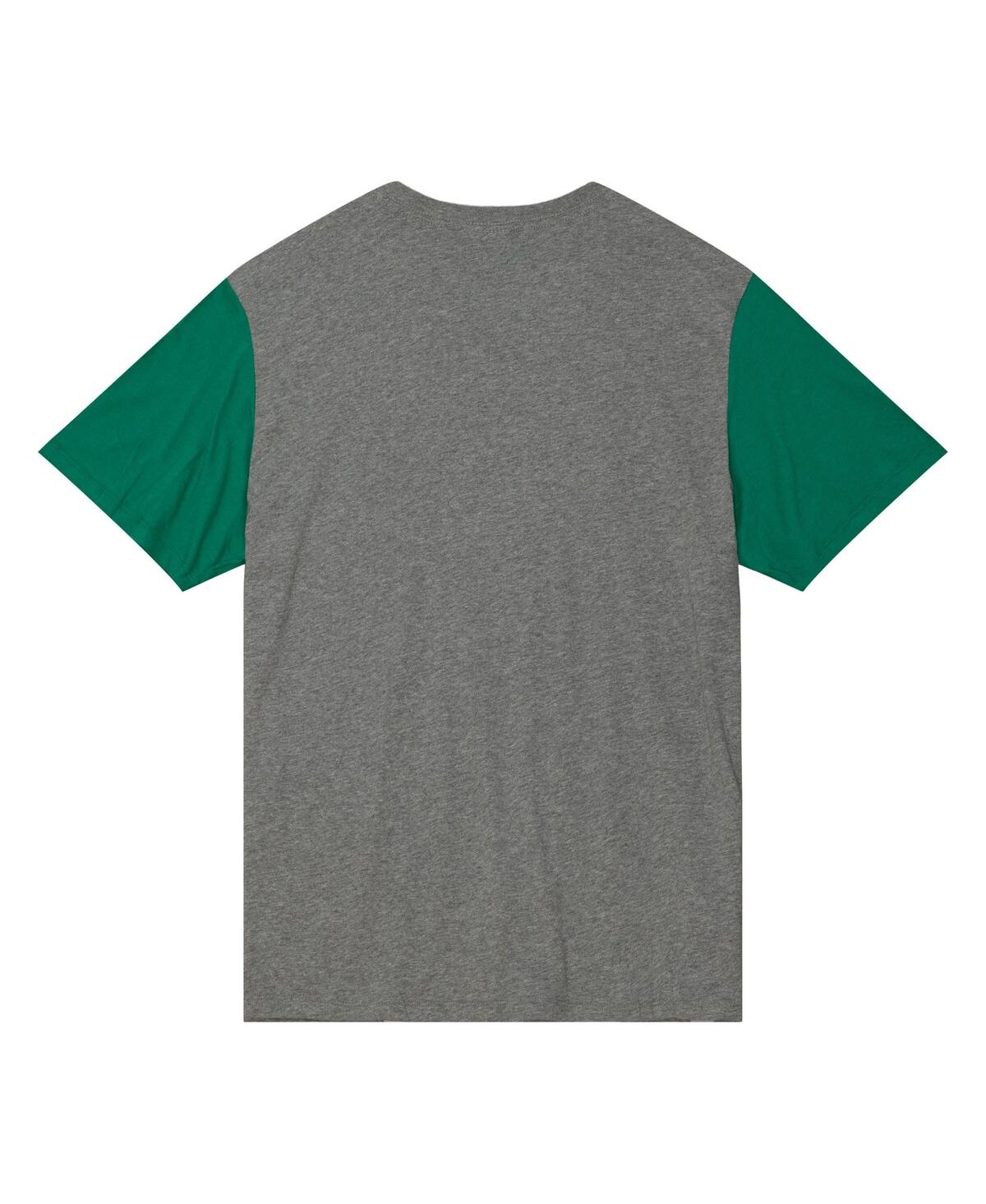 Mitchell & Ness Men's Heather Gray Seattle Supersonics Hardwood Classics Color Block T-shirt