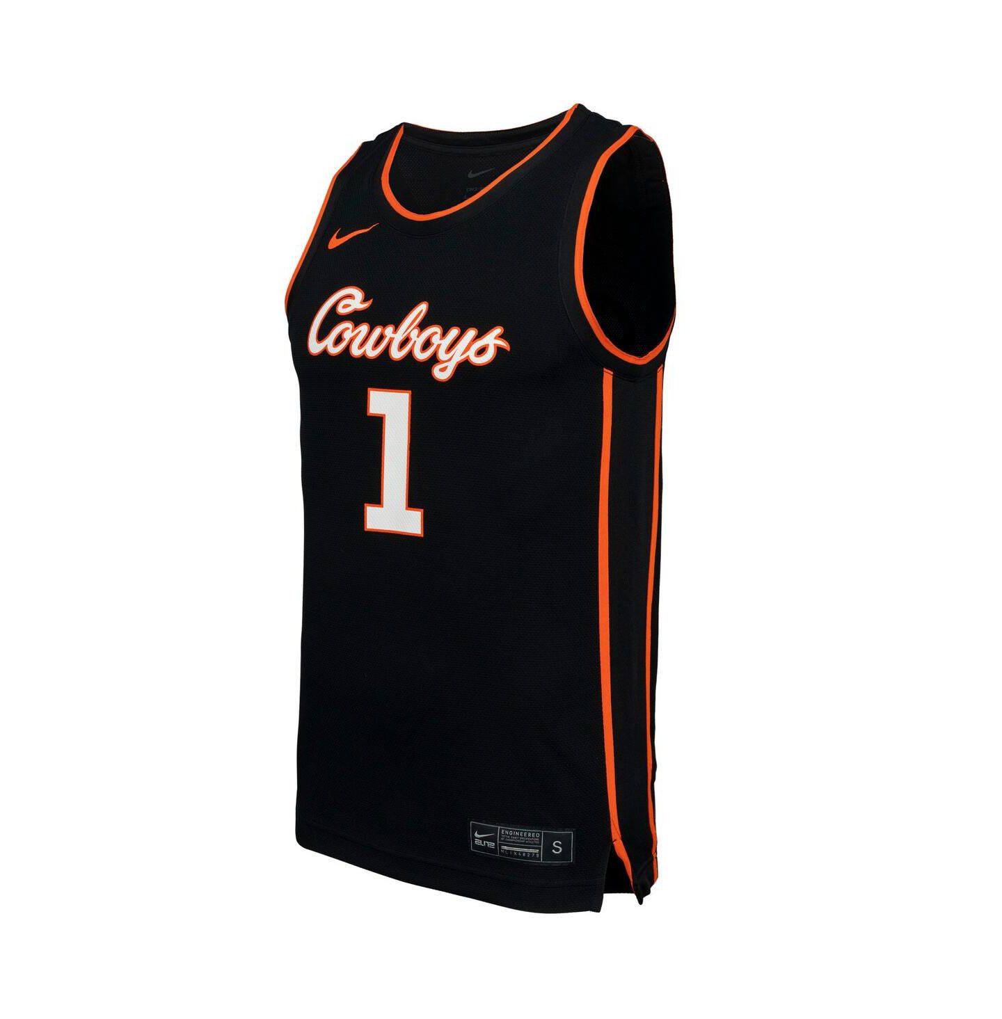 Мужской топ Nike 1 Black Oklahoma State Cowboys Replica Basketball Jersey — фото 3