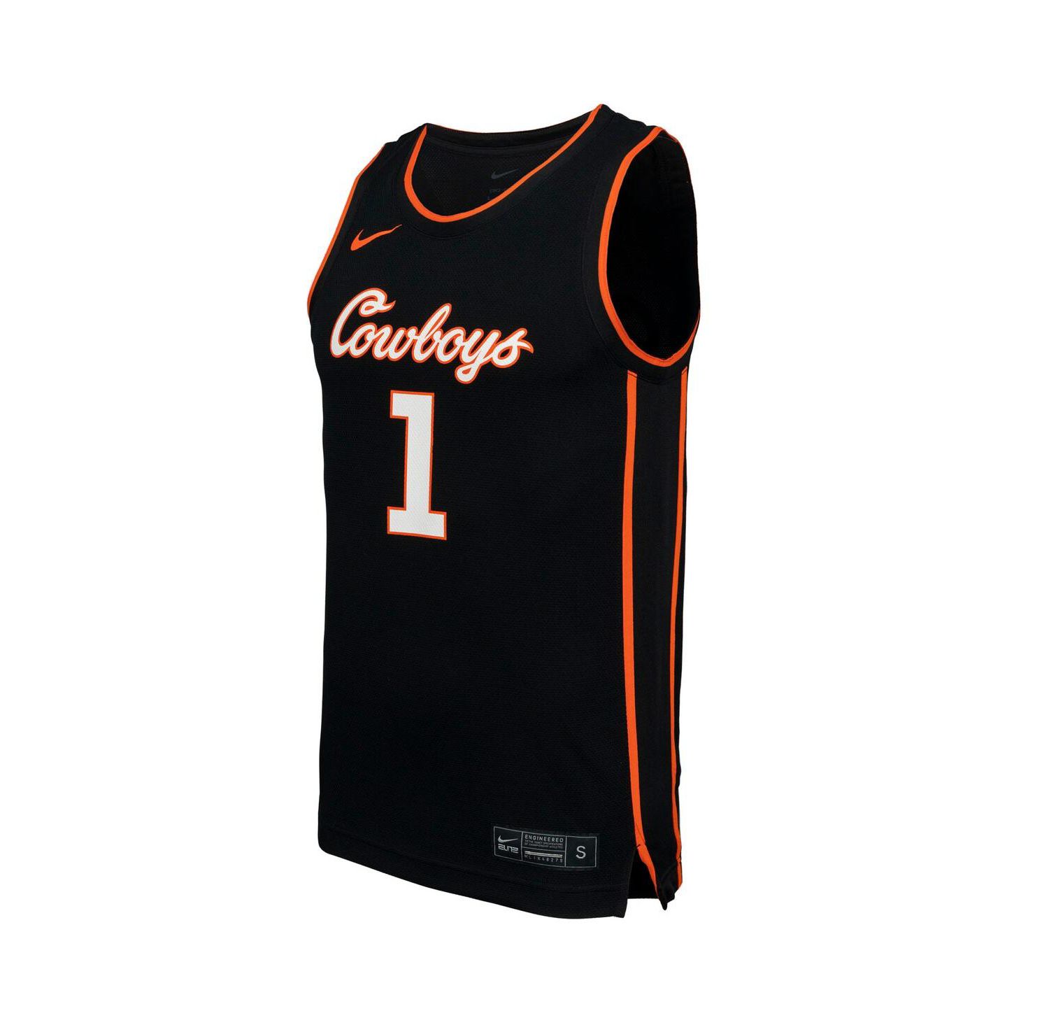 Men's 1 Black Oklahoma State Cowboys Replica Basketball Jersey