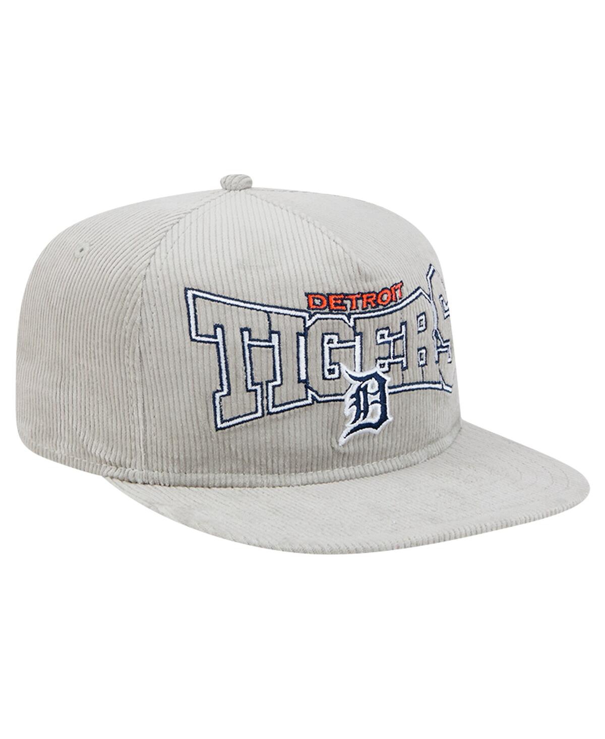 New Era Men's Gray Detroit Tigers Corduroy Golfer Snapback Hat