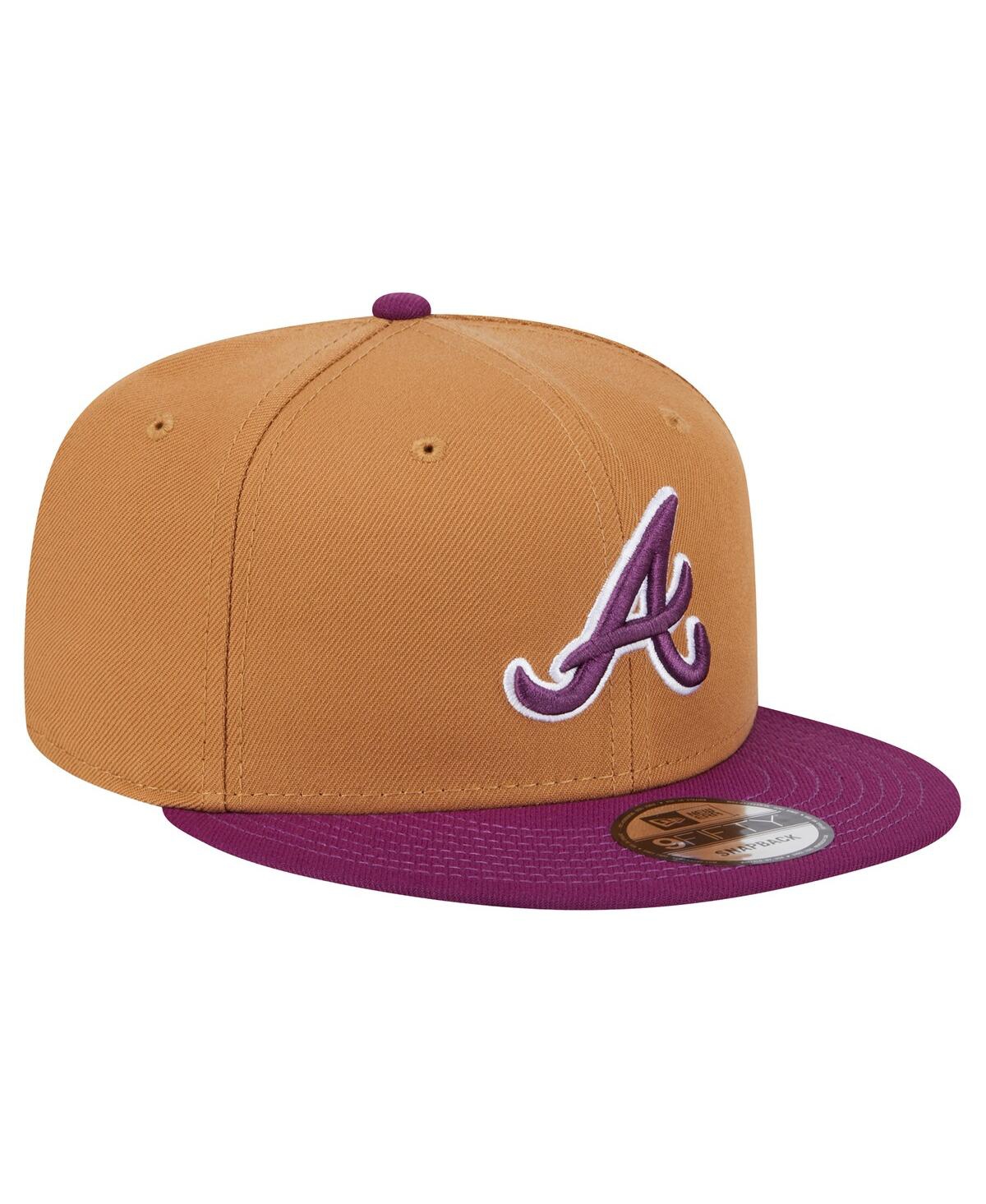 New Era Men's Brown/purple Atlanta Braves Color Pack Two-tone 9fifty Snapback Hat