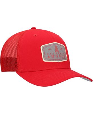 Men's Red Los Angeles Angels Labeled 9SEVENTY Stretch-Snap Adjustable Hat