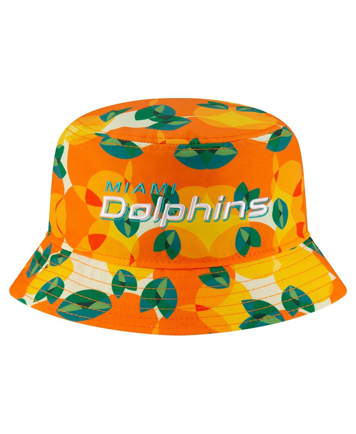 NEW ERA MEN'S ORANGE MIAMI DOLPHINS CITRUS BUCKET HAT 